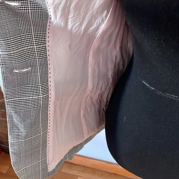 💗 $ 1395 Escada Check Grey Fitted Blazer - Picture 5 of 9